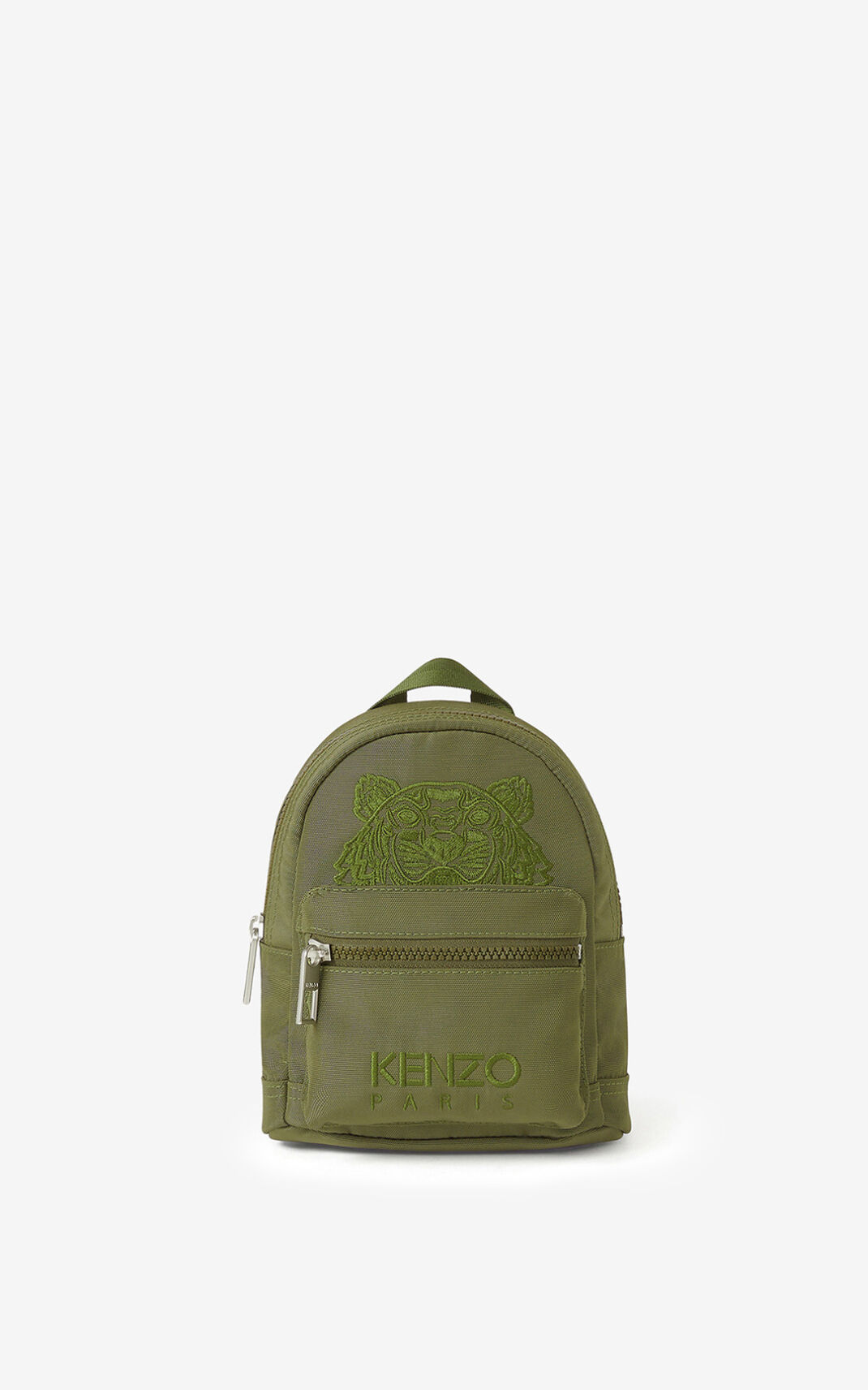 Sac À Dos Kenzo Mini Toile Kampus Tiger Femme Vert Olive | YCKE-87364